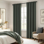MIULEE 84 Inch Length Dark Mallard Blackout Bedroom Curtains Set of 4 | Thermal - Image 4