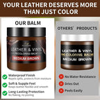 Leather Recoloring Balm with 100ml Mink Oil, Medium Brown Leather Repair Kit - Image 3