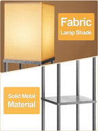 Floor Lamp with Shelves for Living Room, Shelf Floor Lamp with 3 CCT LED Bulb - Image 4