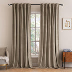 MIULEE Velvet Curtains 52x108 inches 2 Panels Light Taupe Blackout Curtains | by MIULEE