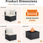 Sweetcrispy 7-Piece Outdoor Patio Sectional Sofa, Modular PE Wicker Outdoor - Image 6