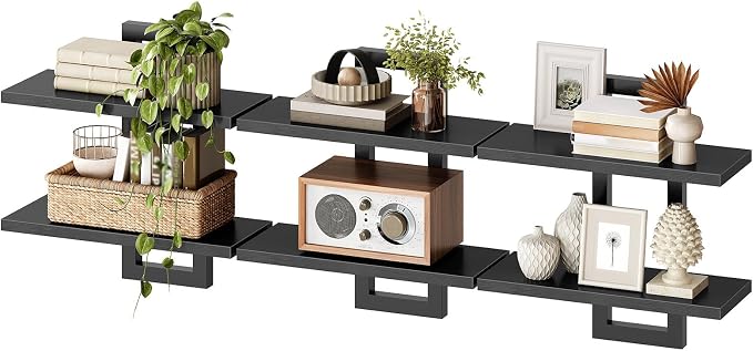 HOOBRO Floating Shelves, 15 Inch Wall Shelf Set of 3, Wall Mounted Storage - Image 7