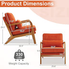 Karl home Mid-Century Modern Accent Chair, Living Room Chairs - Image 2