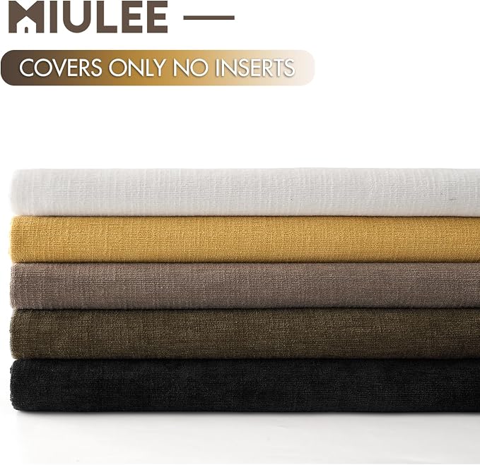 MIULEE Coffee Chenille Couch Throw Pillow Covers, 18x18 | Set of 2, Soft - Image 6