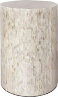 PEMAR Mother of Pearl Cylinder Drum End Table Nacre Side Stool Round Accent by PEMAR