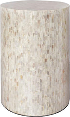 PEMAR Mother of Pearl Cylinder Drum End Table Nacre Side Stool Round Accent by PEMAR
