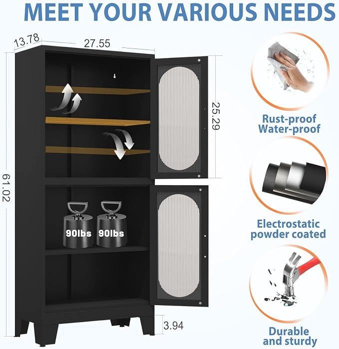 GAIOUS Black Kitchen Pantry Cabinet, Pantry Storage Cabinet - Image 2