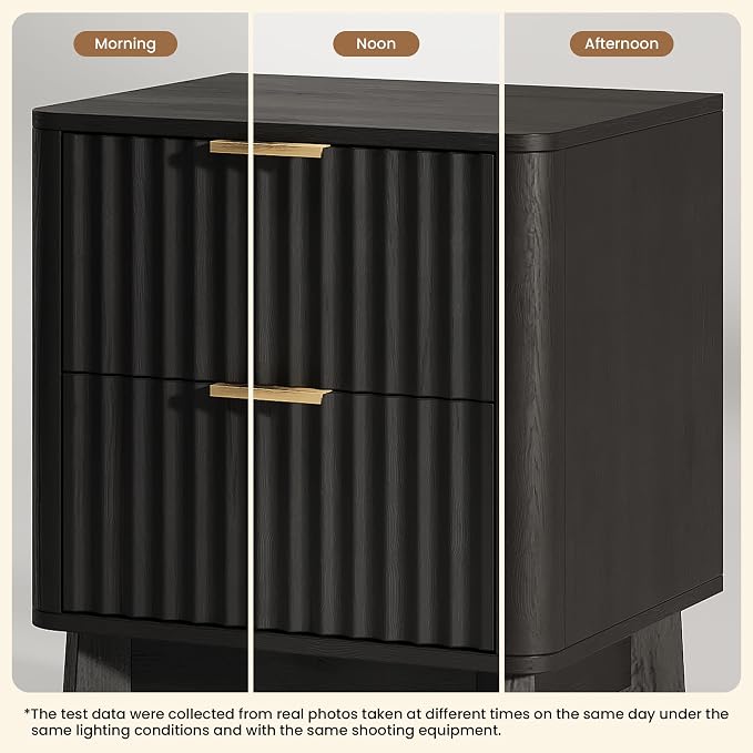 Fluted Nightstand, Modern End Table - Image 5