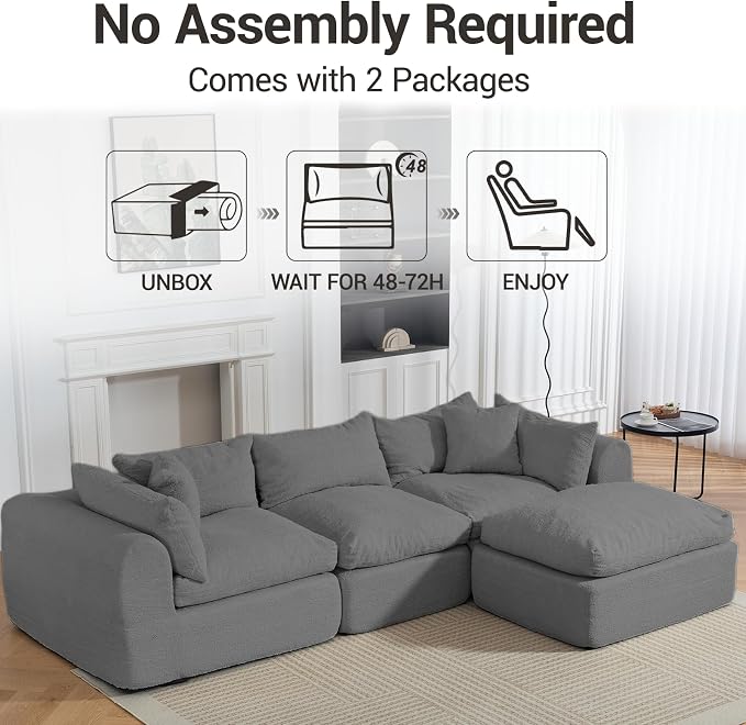 Modular Cloud Couch Sectional, Boneless Sofa - Image 7
