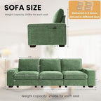 TEKAMON 100" Modular Sofa with Seats Storage, Comfy 3-Seater Chenille Fabric - Image 2