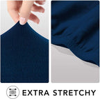 PureFit Stretch Couch Covers for Sofa 4 Seater Slipcovers Navy | 1-Piece Sofa - Image 4