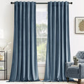 MIULEE Velvet Curtains 52x84 inches 2 Panels Stone Blue Blackout Curtains | by MIULEE
