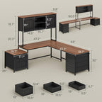 SEDETA Farmhouse L Shaped Office Desk - Image 3