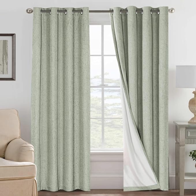 H.VERSAILTEX Linen Curtains 100% Blackout Curtains by HVERSAILTEX