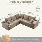 Sectional Cloud Couch for Living Room, Modular Floor Deep-Seat Sofa, Big Comfy - Image 2