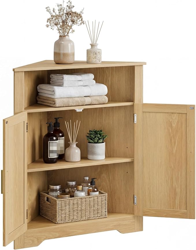 Smuxee Bathroom Corner Cabinet, Floor Corner Storage Cabinet - Image 9