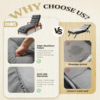 Outdoor Chaise Lounge Cushion, Waterproof 74.4x22x4.7 Inch Thick Cotton Filled - Image 6