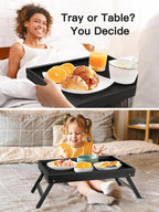Bamboo Bed Tray Table with Foldable Legs, Breakfast Tray - Image 4