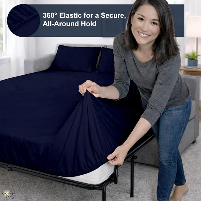 Cottington Lane Sleeper Sofa Sheets Full Size, 4 Piece Premium Quality 100% - Image 4