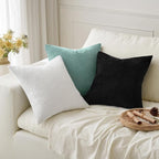 MIULEE Aqua Green Chenille Couch Throw Pillow Covers, 18x18 | Set of 2 - Image 5