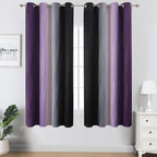 Black and Purple Ombre Blackout Curtains 63 Inch Length | Room Darkening - Image 2