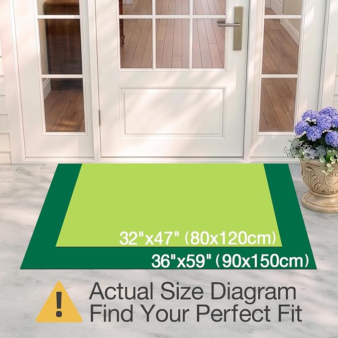 LUMI Outside Welcome Door Mat 36x59, Non-Slip Durable Rubber Easy Clean | Bee - Image 2