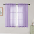 Lavender Sheer Curtains for Bedroom Living Room 45 Inch Length 2 Panels by WelvetBLK