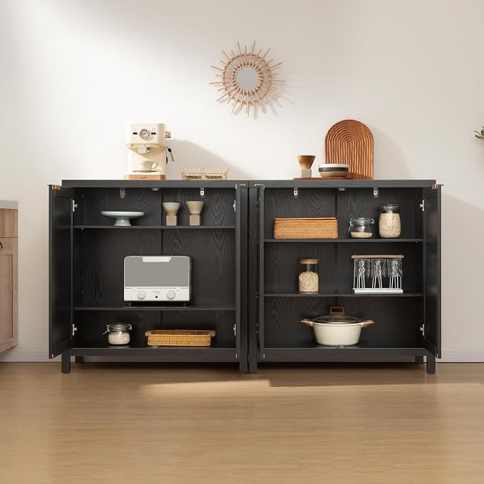 SICOTAS Rattan Sideboard Buffet Storage Cabinet - Image 6