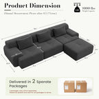 GRUSIGN 118'' Modular Sectional Oversized Boneless Couch, Tufted Cloud - Image 2