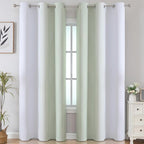 Sage Green and Greyish White Ombre Blackout Curtains - Image 2