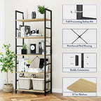 NUMENN 5 Tier Bookshelf, Tall Bookcase Shelf Storage Organizer, Modern Book - Image 5