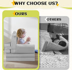 Kids Sofa Bed with Removable Washable Cover & Magic-Tape Backrest – Foldable - Image 6