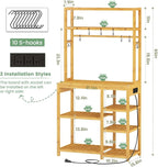 Bakers Rack with Power Outlets, 8-Tier Microwave Stand, Kitchen Utility Storage - Image 2