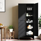 YAUWOH 71''Metal Cabinet with 4 Adjustable Shelves, 5-Tier Pantry Storage - Image 7