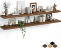 Fun Memories Floating Shelves for Wall, 66 Inch Long Set of 2 Rustic Wood Wall by FunMemories