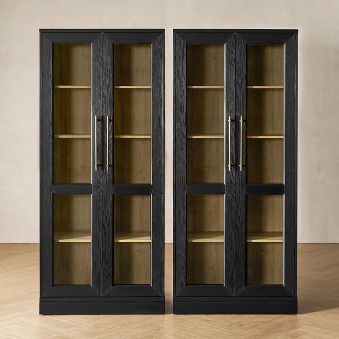 mopio Blake Tall Display Cabinet, Kitchen Buffet Pantry Cupboard, Trophy by MopioInc