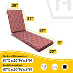 AAAAAcessories Outdoor Chaise Lounge Cushions, Fade-Resistant, Waterproof Patio - Image 5
