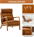 ANJ Mid Century Modern High Back Accent Chairs Set of 2, Single Lounge Armchair - Image 3