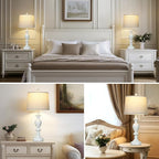 Cinkeda 28" White Farmhouse Table Lamps Set of 2 - Image 6