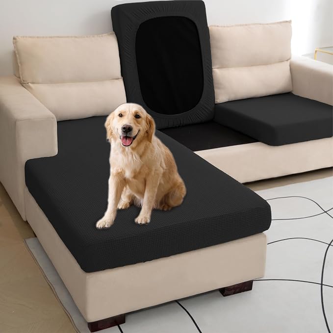 Water Repellent L Shaped Couch Covers, 4 Pieces Sofa Seat Cushion Slipcovers - Image 5