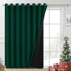 Yakamok Dark Green Blackout Patio Door Curtain Panels W100 x L84, 1 Panel | by Yakamok
