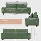 DOPEDIO Modern Loveseat Sofa for Living Room, Chenille Recliner, Removable Cover - Image 2
