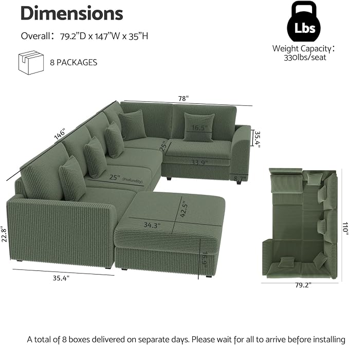 Oversized Modular Sectional Sofa - Image 2