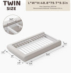 RECCI AirFrame Half-Moon Upholstered Twin Platform Bed Frame, Velvet Curved - Image 2