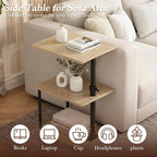 Faesun 360° Swivel Side Table for Height Adjustable, C Shaped End Table for - Image 4