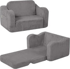 MeMoreCool Toddler Chair Comfy for 1-3 Years Old, Corduroy Kids Couch Bed Fold by MeMoreCool