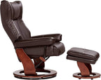 Benchmaster Morgan Java Swivel Faux Leather Recliner Chair - Image 6