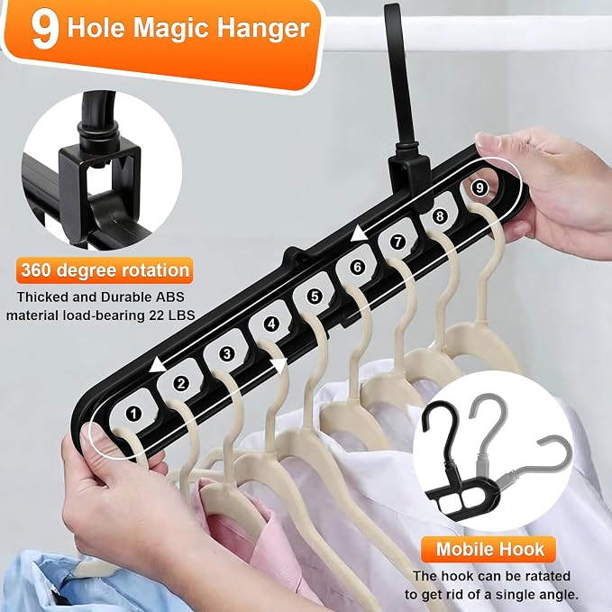 Magic Space Saving Hangers, 7 Pack Multi-Functional Closet Organizers and - Image 4