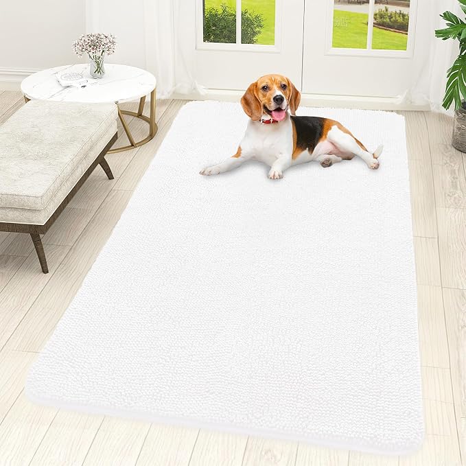 OLANLY Dog Door Mat for Muddy Paws 59x32, Super Absorbent Chenille Mud Mat | by OLANLY
