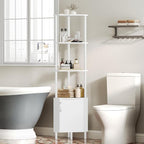 HOOBRO Corner Cabinet with LED Light, Corner Shelf Stand with Storage and Doors - Image 5